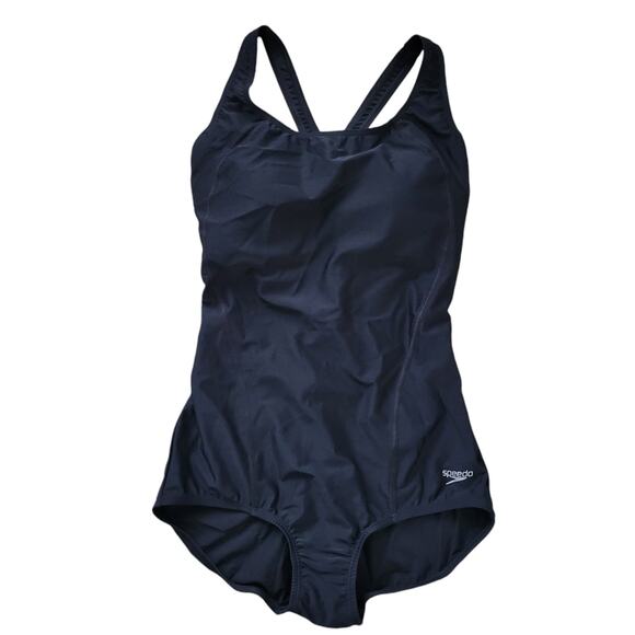 Speedo Conservative Ultraback  Princess Seam Black One Pc Swimsuit Women Sz 10 - Picture 4 of 10